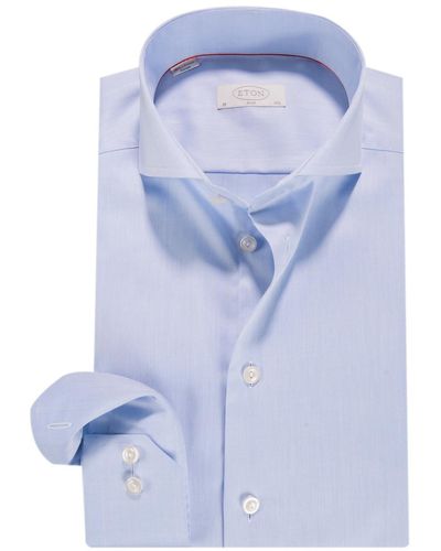 Eton Slim Fit Overhemd Lm - Blauw