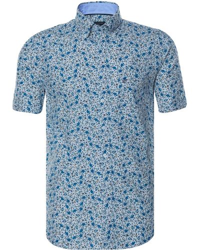 Campbell Classic Casual Overhemd Km - Blauw