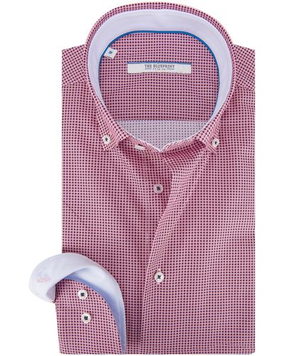The BLUEPRINT Premium Trendy Overhemd Lm - Paars