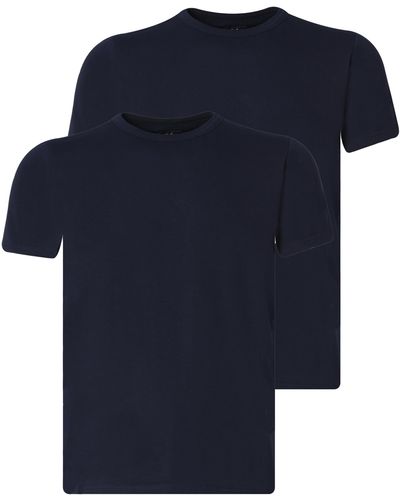 J.C. RAGS Basic T-shirt Km 2-pack - Blauw
