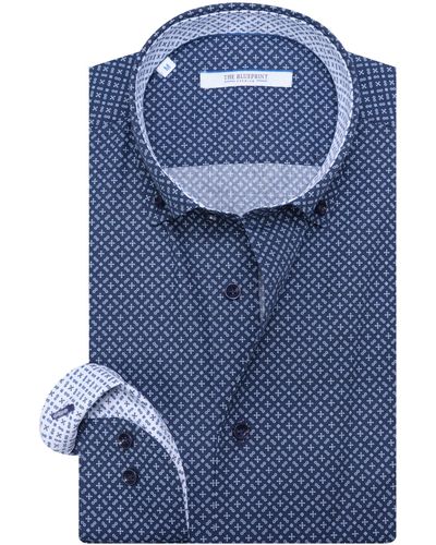 The BLUEPRINT Premium Casual Overhemd Lm - Blauw