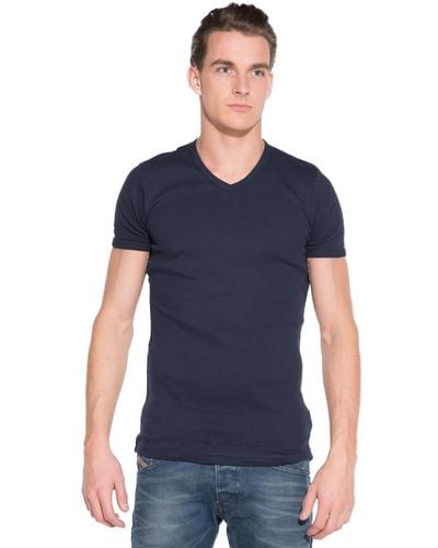 Garage Slim Fit T-shirt V-hals - Blauw