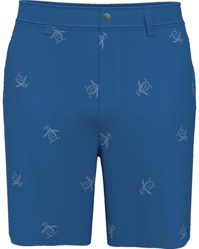 Original Penguin Pete Embroidered Golf Shorts In Mediterranian Blue