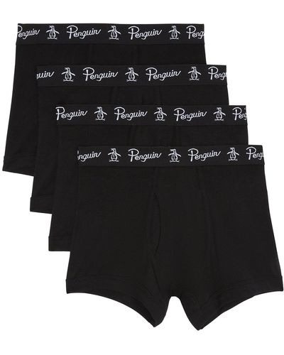 Original Penguin 3 Pack Festive Underwear Multi Stripes In Black And Grey