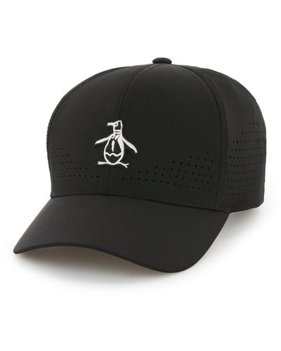 Original Penguin Country Club Perforated Golf Cap In Caviar - Black