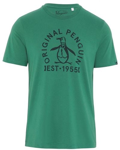 Original Penguin Short Sleeve Logo T-shirt In Antique Green