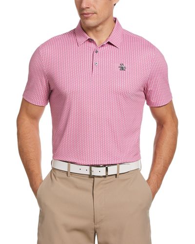 Original Penguin All-over Pete Print Golf Polo Shirt In Rose Bouquet - Pink