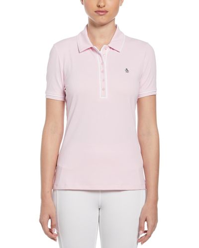 Original Penguin Women's Performance Veronica Short Sleeve Golf Polo Shirt In Gelato Pink - Purple
