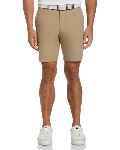 Original Penguin Flat Front Solid Golf Shorts In Chinchilla - Natural