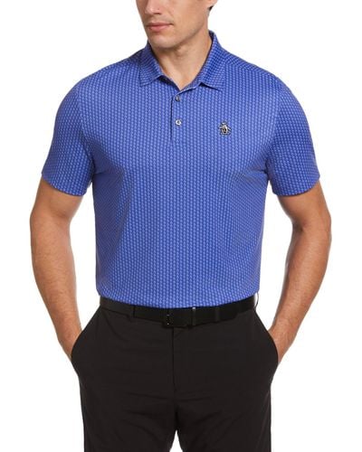 Original Penguin All-over Pete Print Golf Polo Shirt In Bluing - Blue