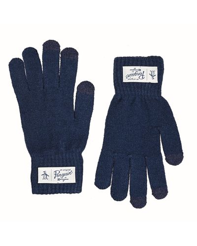 Original Penguin Nathan Classic Knit Glove In Navy - Blue