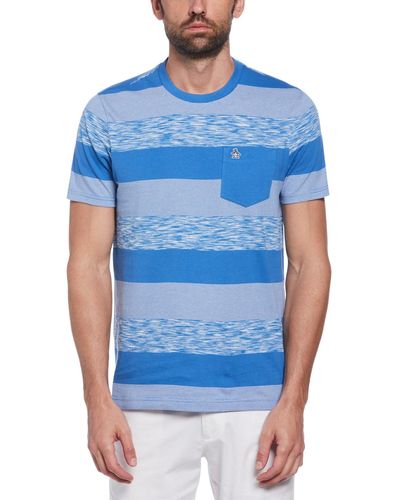 Original Penguin Colour Block T-shirt In Star Sapphire - Blue