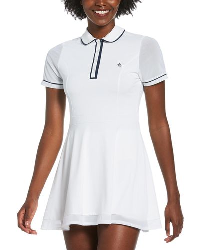 Original Penguin Women's Tennis Veronica Mesh Dress In Bright White