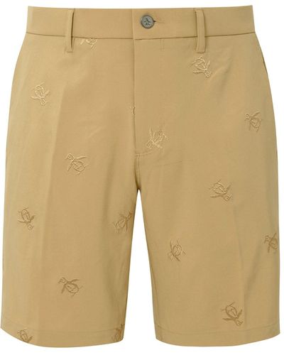 Original Penguin Pete Embroidered Golf Shorts In Prarie Sand - Natural