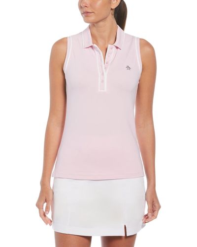 Original Penguin Women's Veronica Sleeveless Golf Polo Shirt In Gelato Pink - Purple