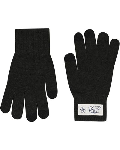 Original Penguin Nathan Classic Knit Glove In Black In Black