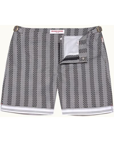 Orlebar Brown Rills Print Mid-length Swim Shorts Woven - Grey