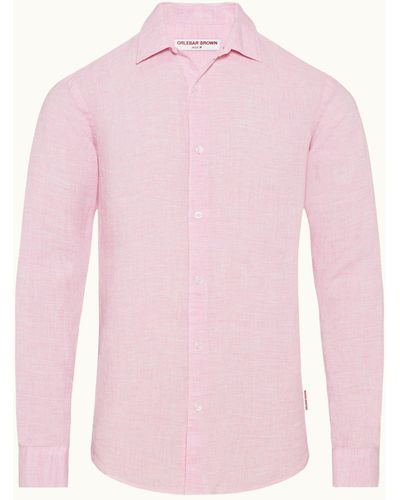 Orlebar Brown Giles Linen Shirt - Pink