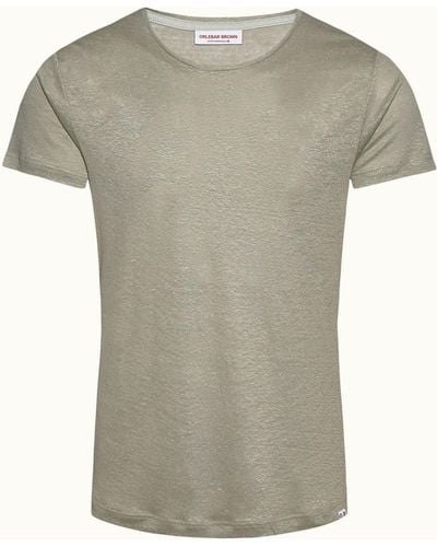 Orlebar Brown Artichoke Tailored Fit Crew Neck Linen T-shirt - Multicolour