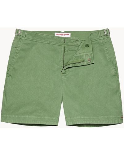 Orlebar Brown Mid-length Garment Dye Shorts Woven - Green