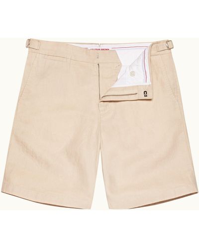 Orlebar Brown Tailored Fit Linen Shorts - Natural