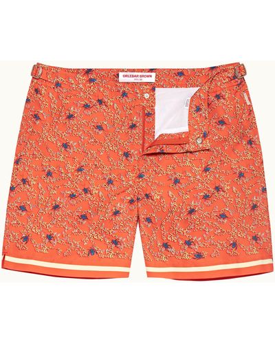 Orlebar Brown Wonder Full Print Mid-length Swim Shorts Woven - Orange