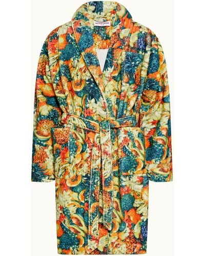 Orlebar Brown Amber/mimosa Club Tropicana Print Robe - Multicolour
