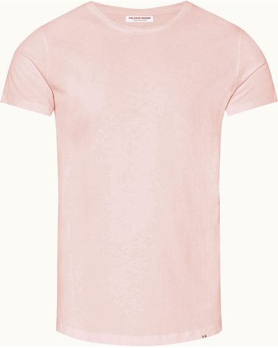 Orlebar Brown Tailored Fit Crew Neck Cotton T-shirt - Pink