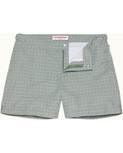 Orlebar Brown Geo Print Shorter-length Swim Shorts Woven - Gray