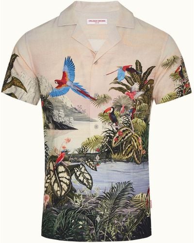 Orlebar Brown Multi Into The Jungle Print Capri Collar Shirt - Multicolour