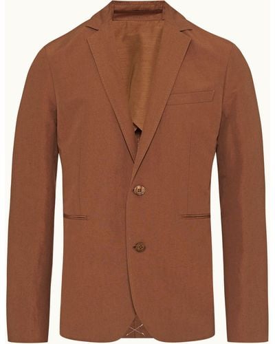 Orlebar Brown Tailored Fit, Italian Made, Two-button Unstructured Blazer - Brown
