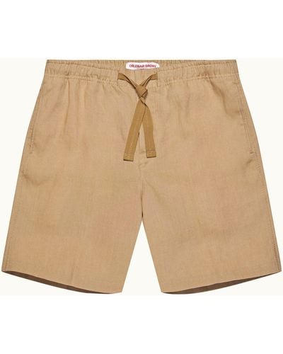 Orlebar Brown Relaxed Fit Italian Linen Drawcord Shorts - Natural