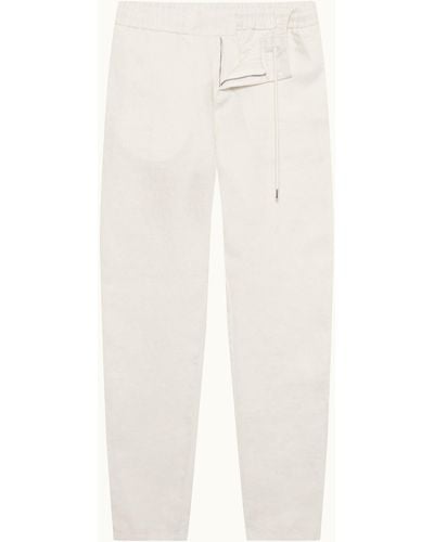 Orlebar Brown Tailored Fit Washed Linen Trousers - Natural