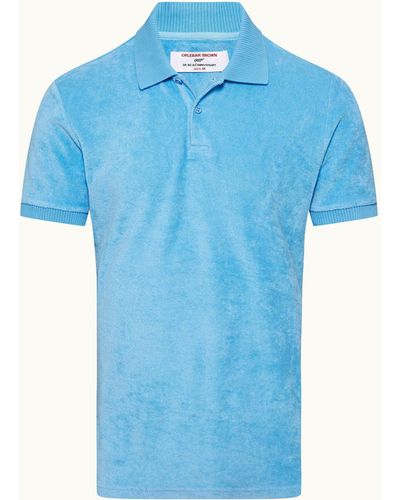 Orlebar Brown 007 Ryder Dr. No Towelling Polo Shirt - Blue