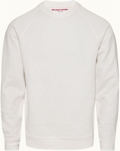 Orlebar Brown Relaxed Fit Crewneck Double-faced Sweatshirt - White