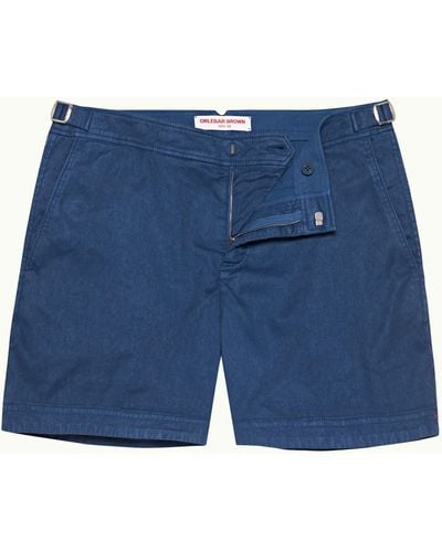 Orlebar Brown Mid-length Garment Dye Shorts Woven - Blue