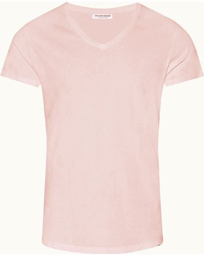 Orlebar Brown Tailored Fit V-neck T-shirt - Pink