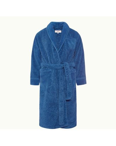 Orlebar Brown Dr No Towelling Robe - Blue