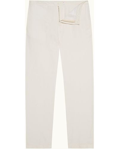 Orlebar Brown Alexander Linen White Sand Cotton-linen Trousers