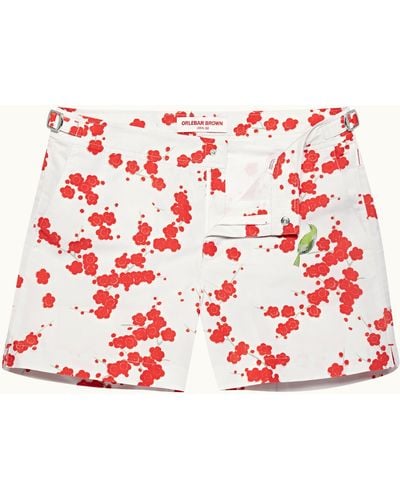 Orlebar Brown Blossom Print Shorter-length Swim Shorts - Red