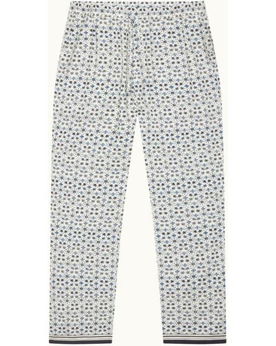 Orlebar Brown Fiore Print Relaxed Fit Lounge Trousers - White