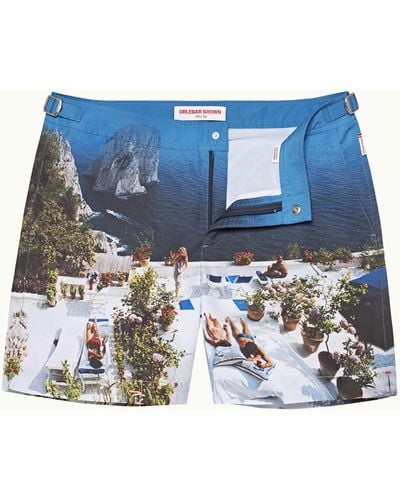 Orlebar Brown Photographic Print Mid-length Swim Shorts Woven - Blue