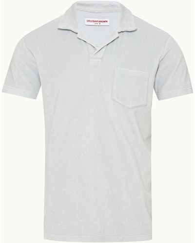Orlebar Brown Tailored Fit Organic Cotton Towelling Resort Polo Shirt - White