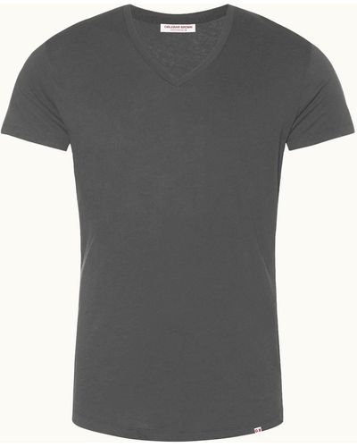 Orlebar Brown Tailored Fit V-neck T-shirt - Grey
