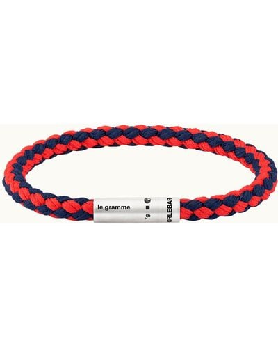 Orlebar Brown Navy And Red X Le Gramme Cable Bracelet