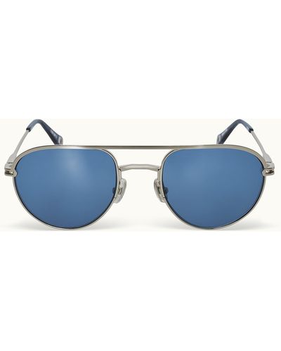 Orlebar Brown The Micky Recycled Steel Sunglasses - Blue