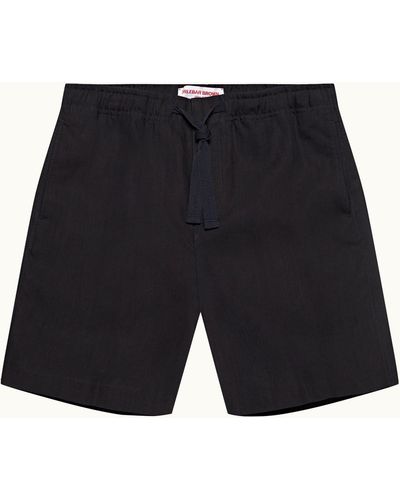 Orlebar Brown Relaxed Fit Italian Linen Drawcord Shorts - Black