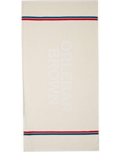 Orlebar Brown Seymour White Sand Grand Tour Stripe Beach Towel - Multicolour