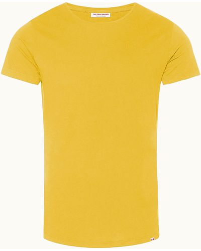 Orlebar Brown Tailored Fit Crew Neck Cotton T-shirt - Yellow