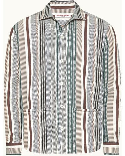 Orlebar Brown Jacquard Stripe Cotton Resort Overshirt Woven - Multicolor